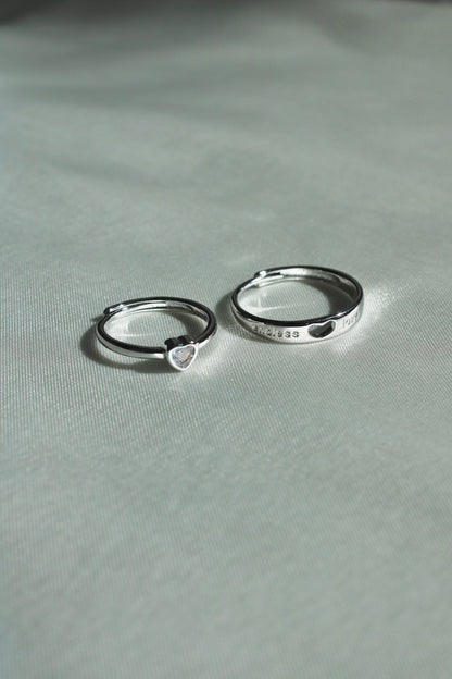 Endless Love Matching Heart Adjustable Rings