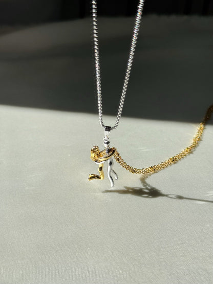 Couple Matching Stainless Steel Hug Me Necklace