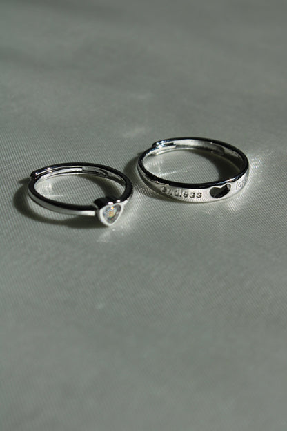 Endless Love Matching Heart Adjustable Rings