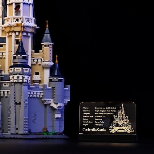 LED Nameplate for LEGO® The Disney Castle 71040