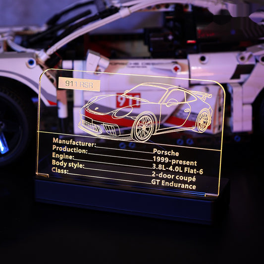 LED Nameplate for LEGO® Porsche 911 RSR 42096