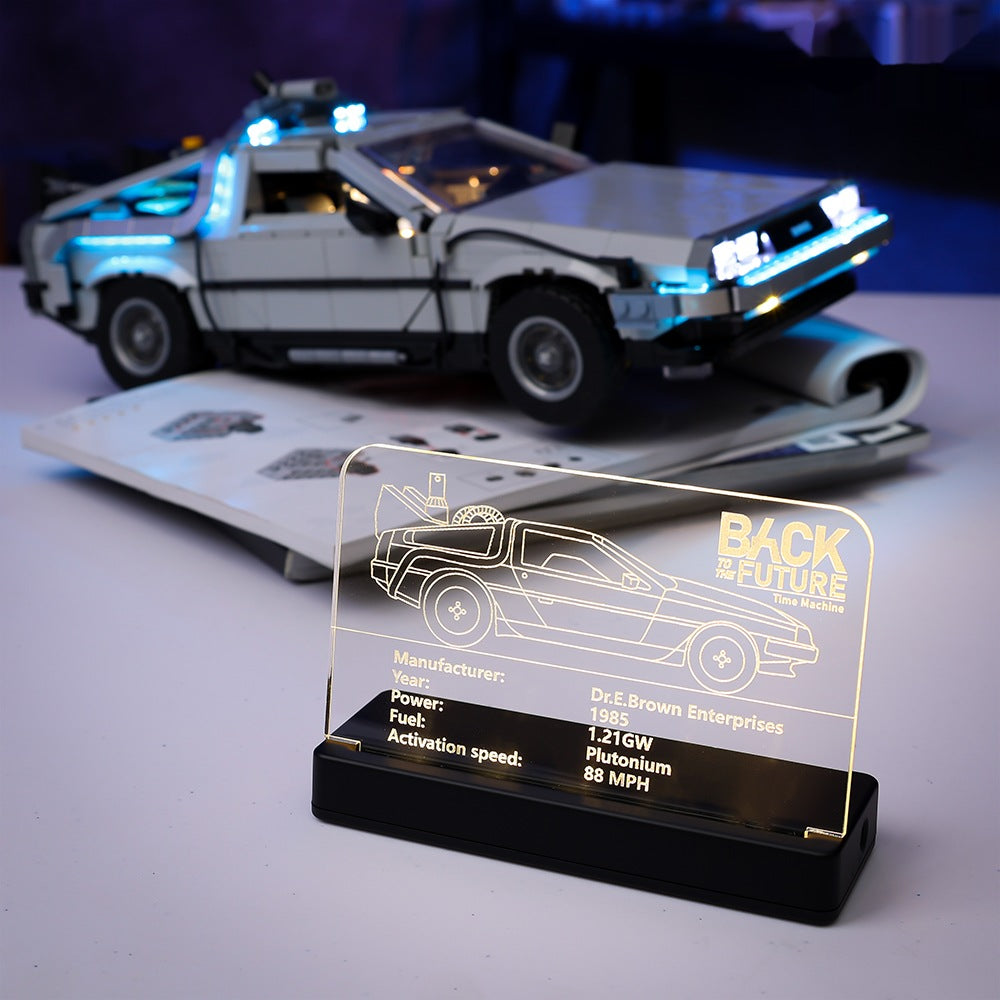 LED Nameplate for LEGO® Back to the Future Time Machine 10300