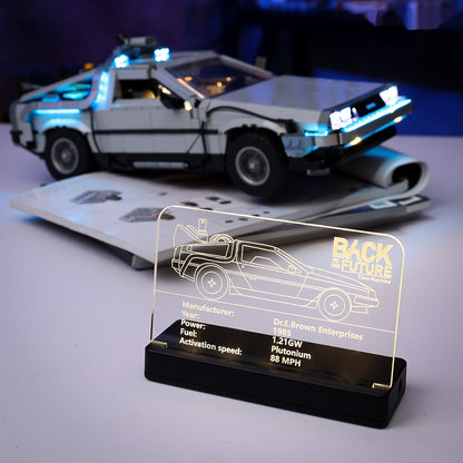 LED Nameplate for LEGO® Back to the Future Time Machine 10300