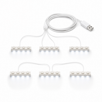 White 6 in 1 USB LED Light Kit