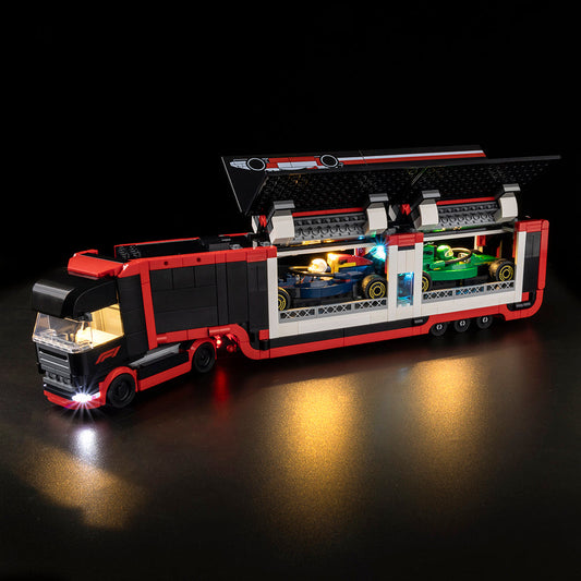 Light Kit for LEGO® F1 Truck with RB20 & AMR24 F1 Cars 60445