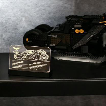 LED Nameplate for LEGO® DC Batman Batmobile Tumbler 76240