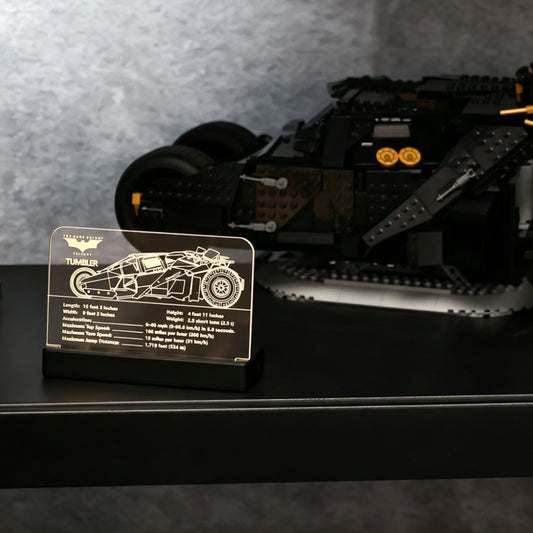 LED Nameplate for LEGO® DC Batman Batmobile Tumbler 76240