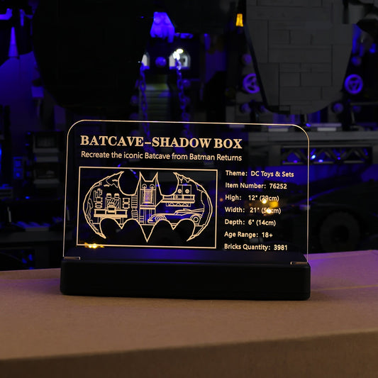 LED Nameplate for LEGO® Batcave – Shadow Box 76252
