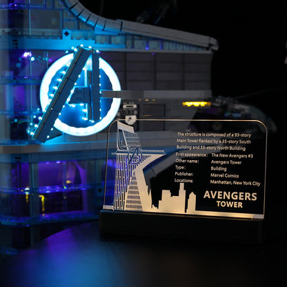 LED Nameplate for LEGO® Avengers Tower 76269