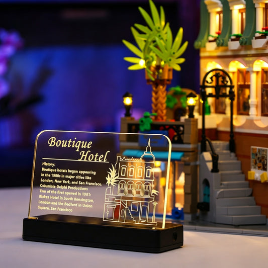 LED Nameplate for LEGO® Boutique Hotel 10297