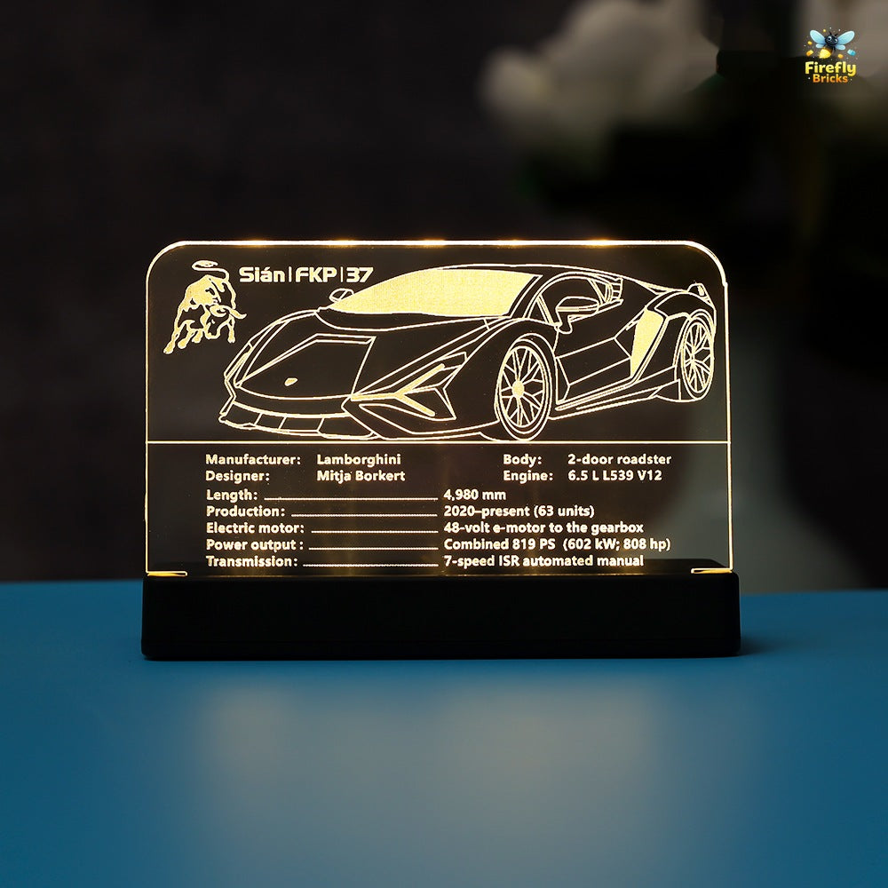 LED Nameplate for LEGO® Lamborghini Sián FKP 37 42115