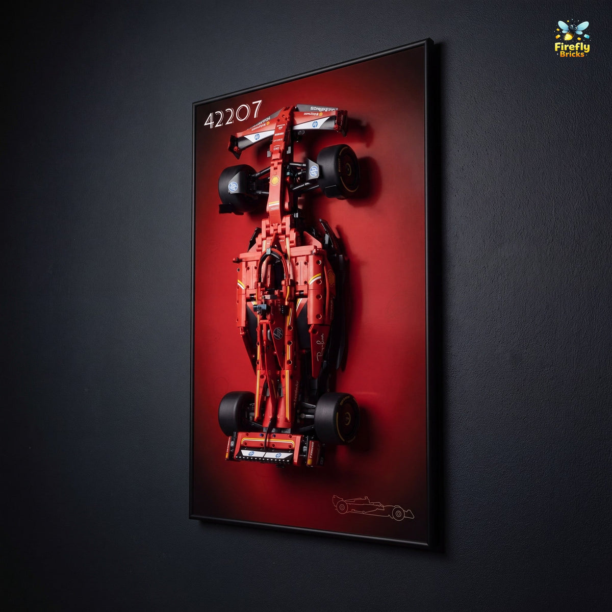 Display Wall-Mount for LEGO® Ferrari SF-24 F1 Car 42207