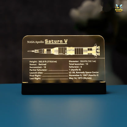 LED Nameplate for LEGO® NASA Apollo Saturn V 21309