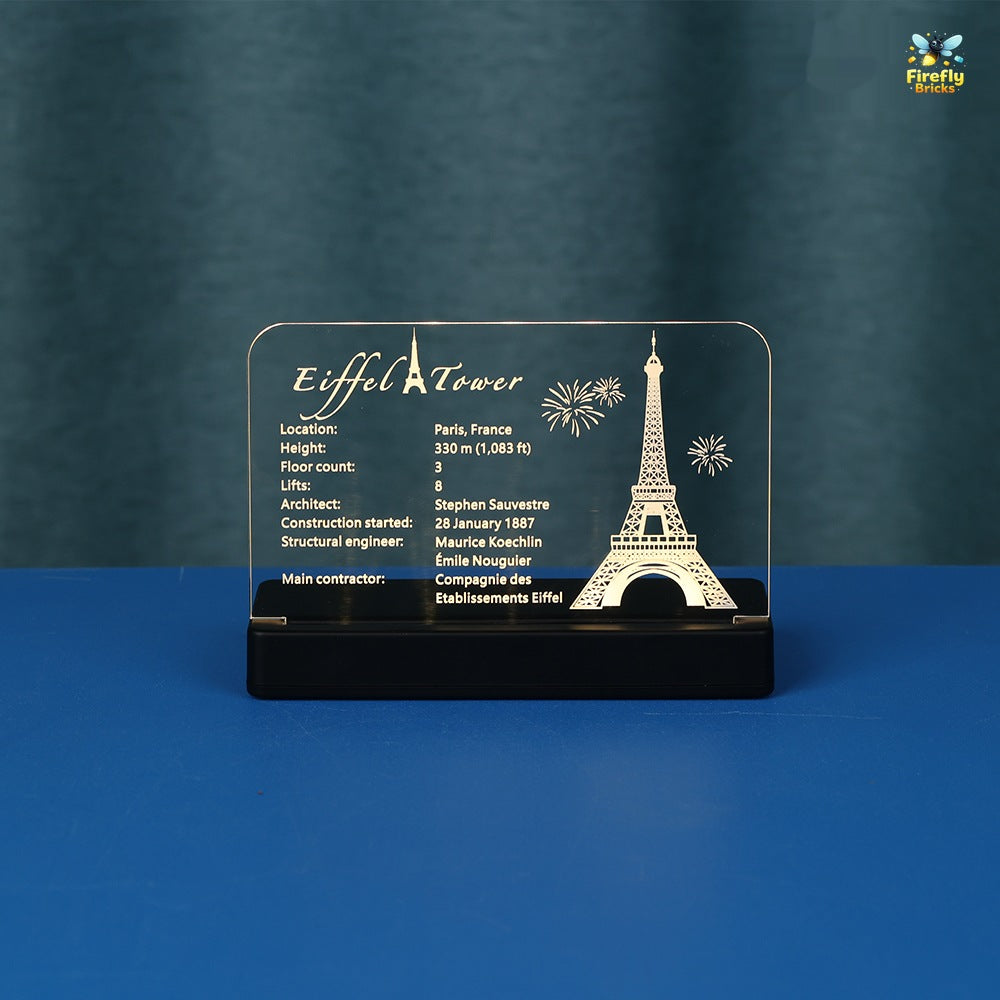 LED Nameplate for LEGO® Eiffel Tower 10307