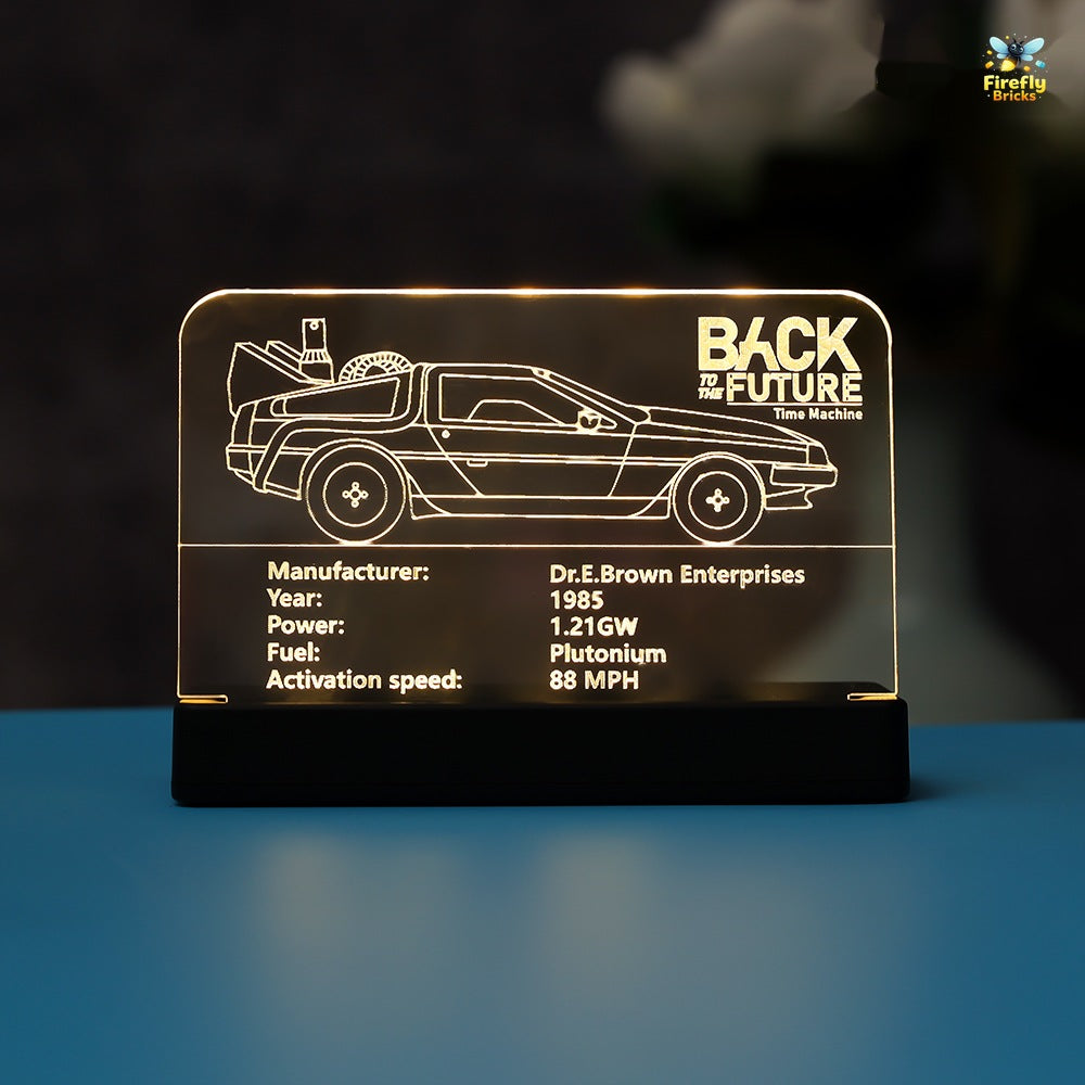 LED Nameplate for LEGO® Back to the Future Time Machine 10300