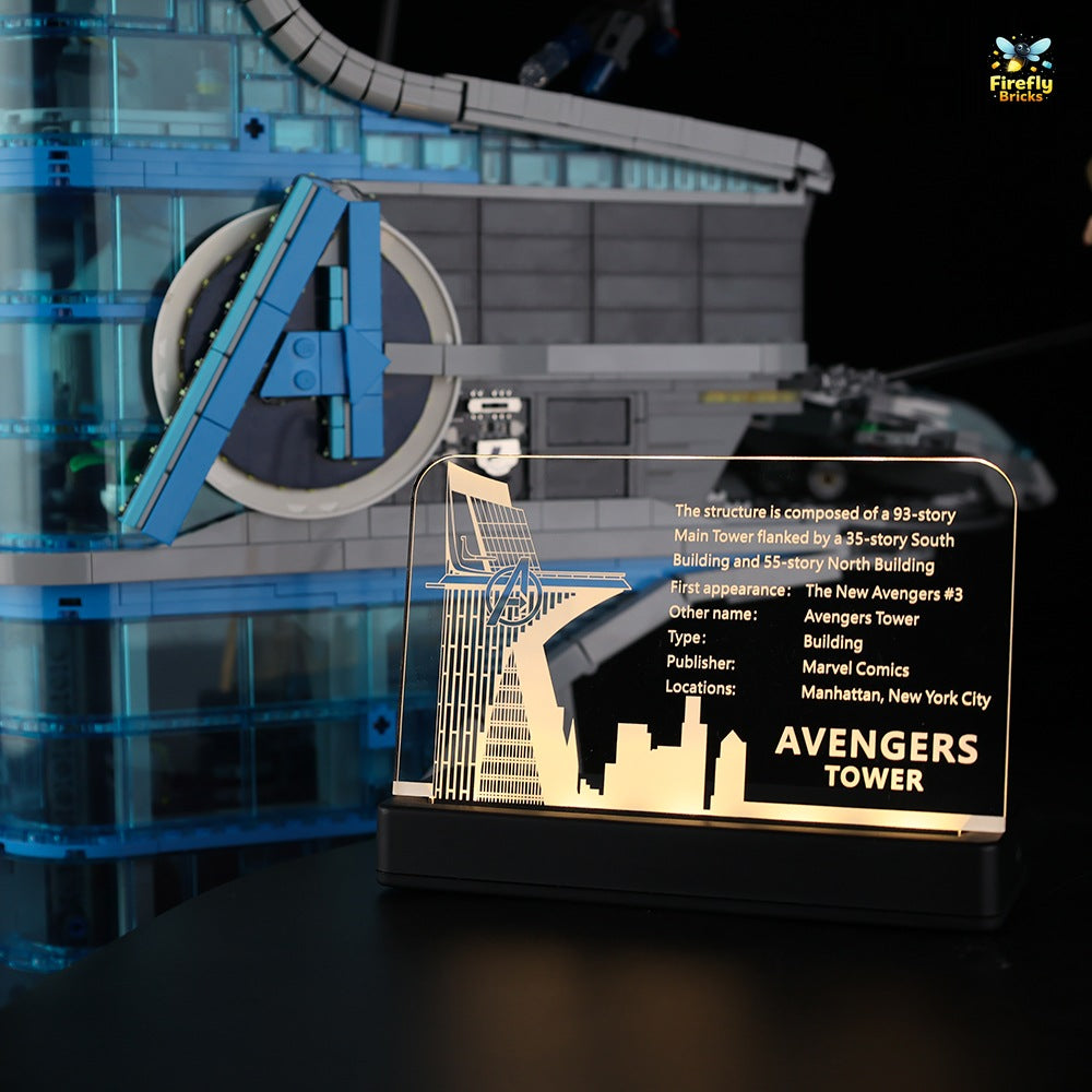 LED Nameplate for LEGO® Avengers Tower 76269