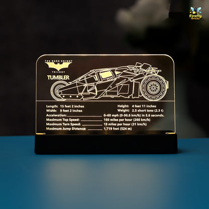 LED Nameplate for LEGO® DC Batman Batmobile Tumbler 76240