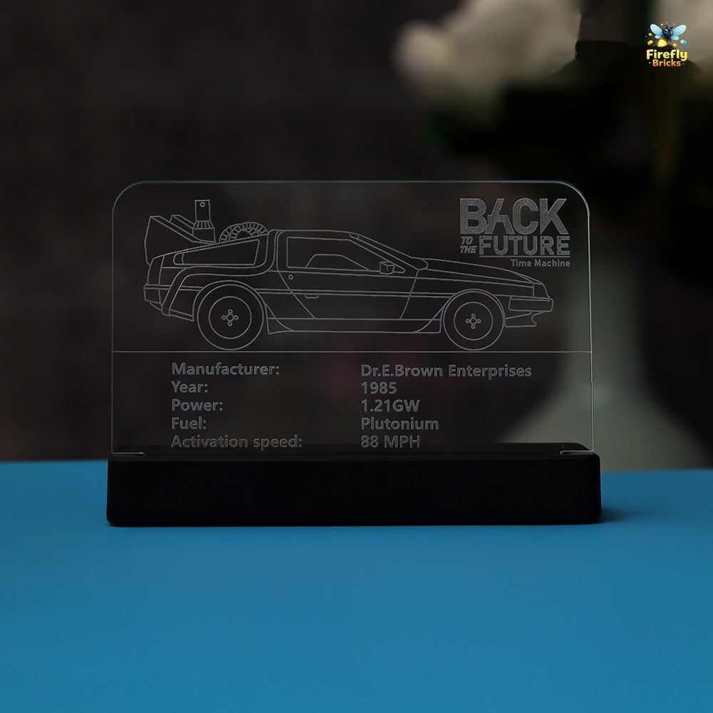 LED Nameplate for LEGO® Back to the Future Time Machine 10300