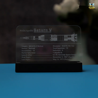 LED Nameplate for LEGO® NASA Apollo Saturn V 21309