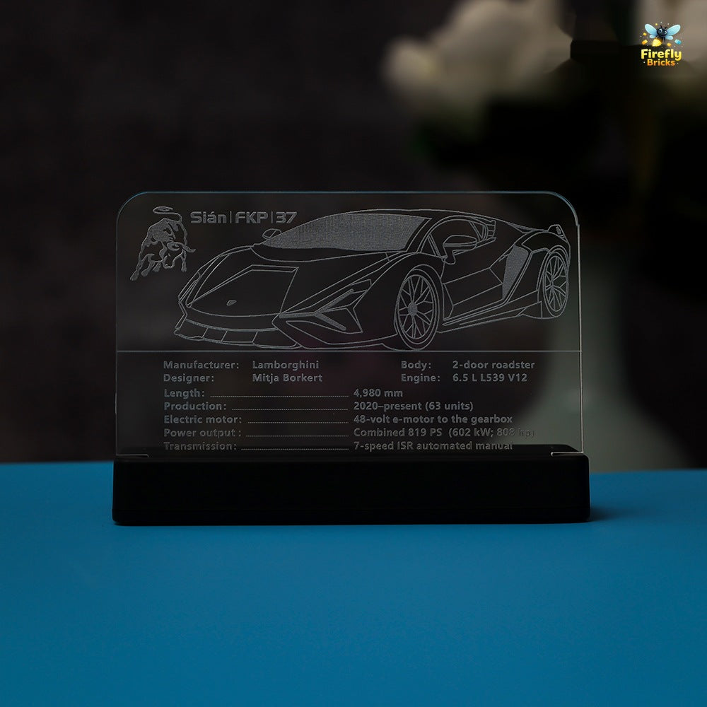 LED Nameplate for LEGO® Lamborghini Sián FKP 37 42115
