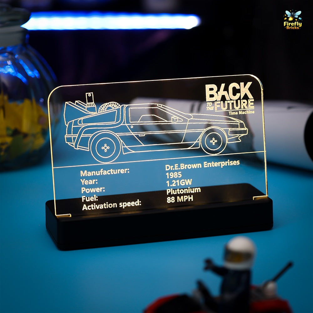 LED Nameplate for LEGO® Back to the Future Time Machine 10300