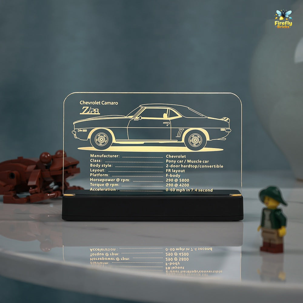 LED Nameplate for LEGO® Chevrolet Camaro Z28 10304