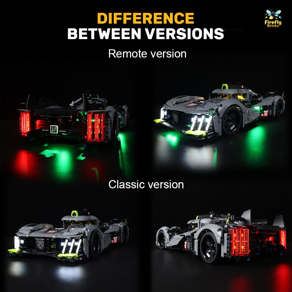 Light Kit for LEGO® PEUGEOT 9X8 24H Le Mans Hybrid Hypercar 42156