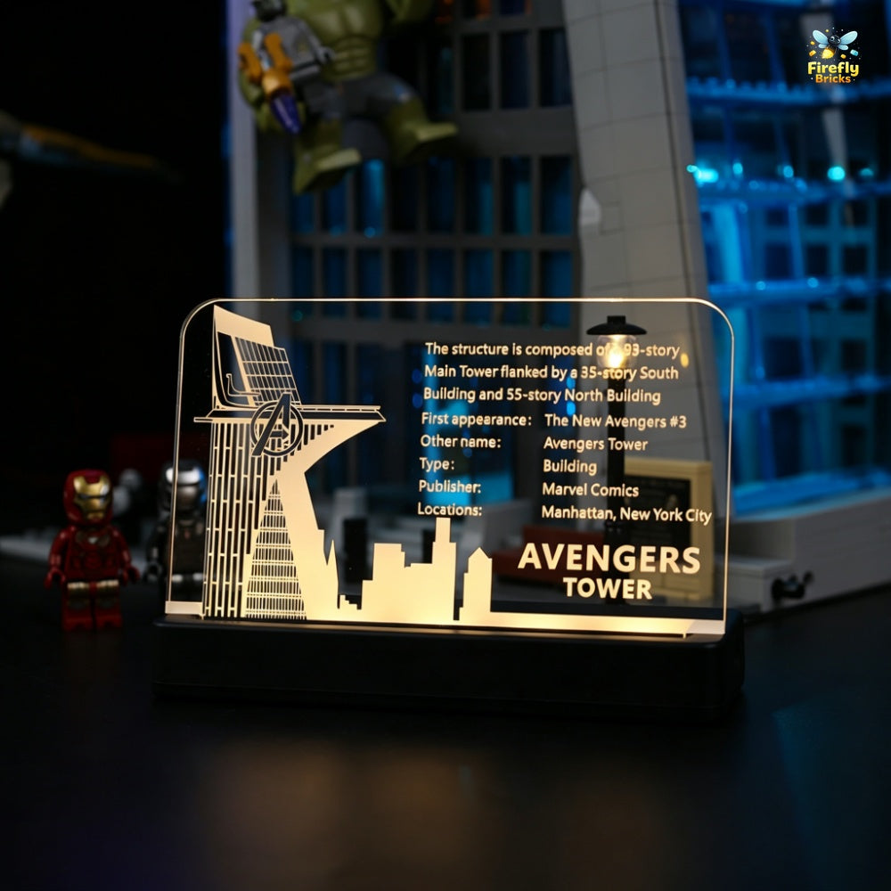 LED Nameplate for LEGO® Avengers Tower 76269