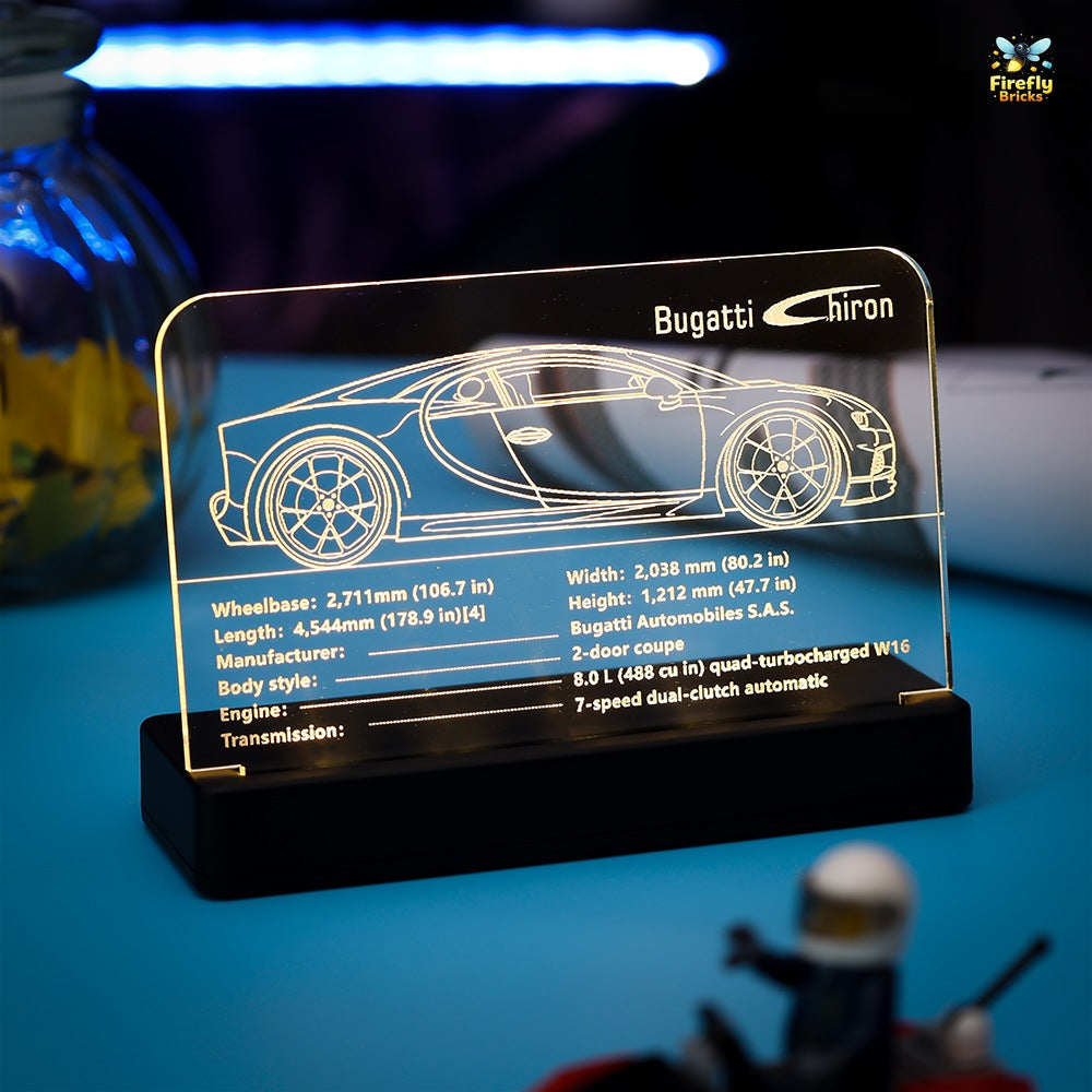 LED Nameplate for LEGO® Bugatti Chiron 42083