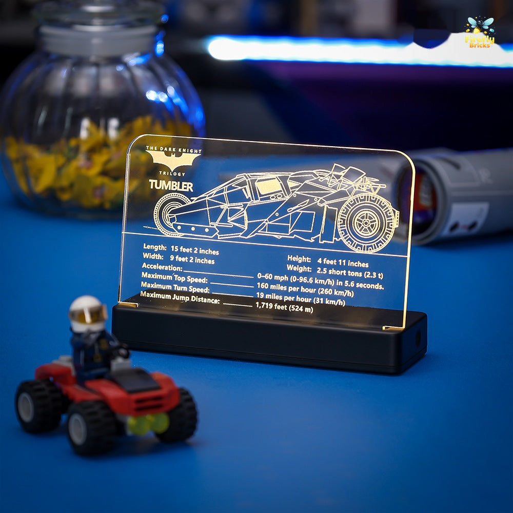 LED Nameplate for LEGO® DC Batman Batmobile Tumbler 76240