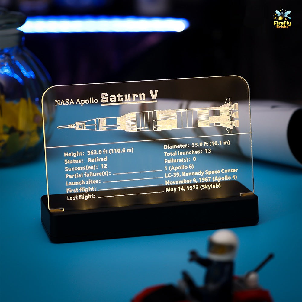 LED Nameplate for LEGO® NASA Apollo Saturn V 21309