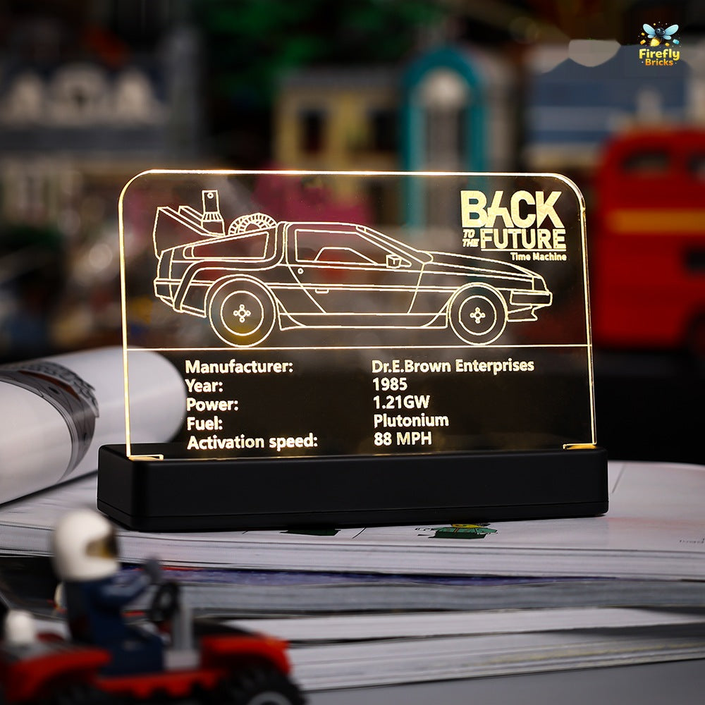 LED Nameplate for LEGO® Back to the Future Time Machine 10300