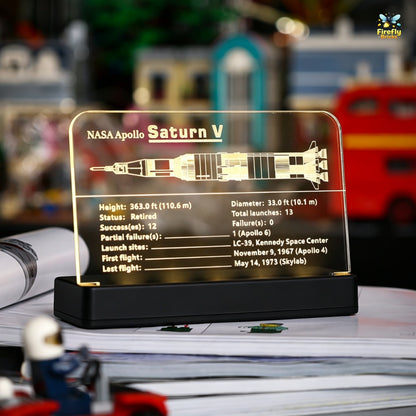 LED Nameplate for LEGO® NASA Apollo Saturn V 21309