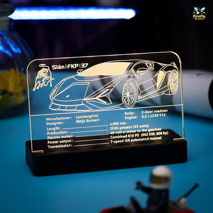LED Nameplate for LEGO® Lamborghini Sián FKP 37 42115