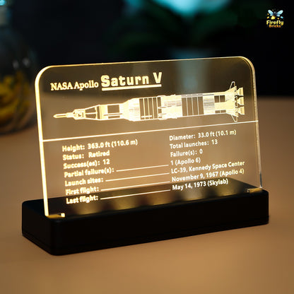 LED Nameplate for LEGO® NASA Apollo Saturn V 21309