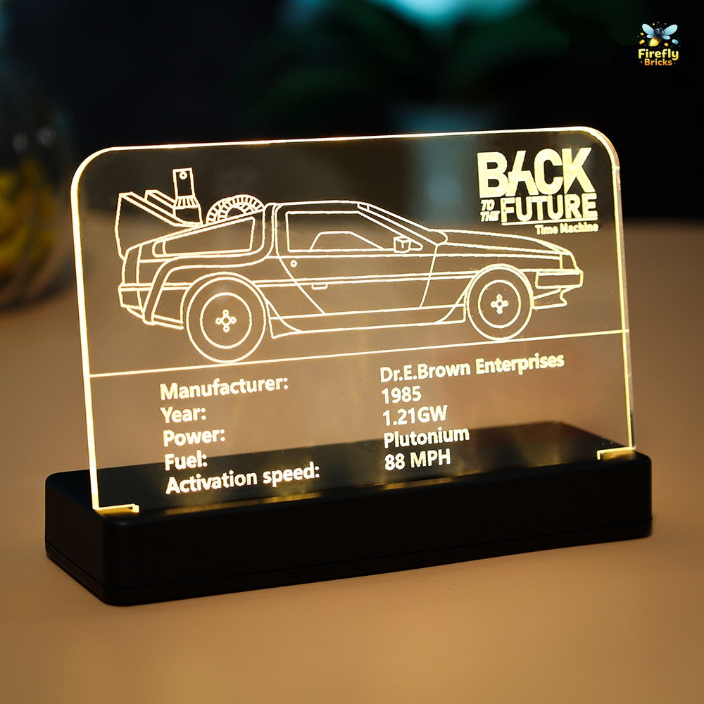 LED Nameplate for LEGO® Back to the Future Time Machine 10300