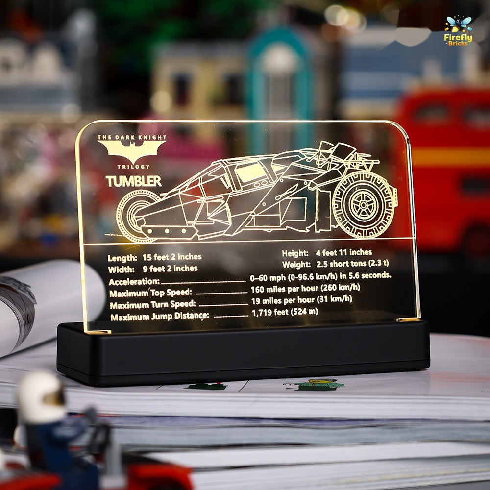 LED Nameplate for LEGO® DC Batman Batmobile Tumbler 76240
