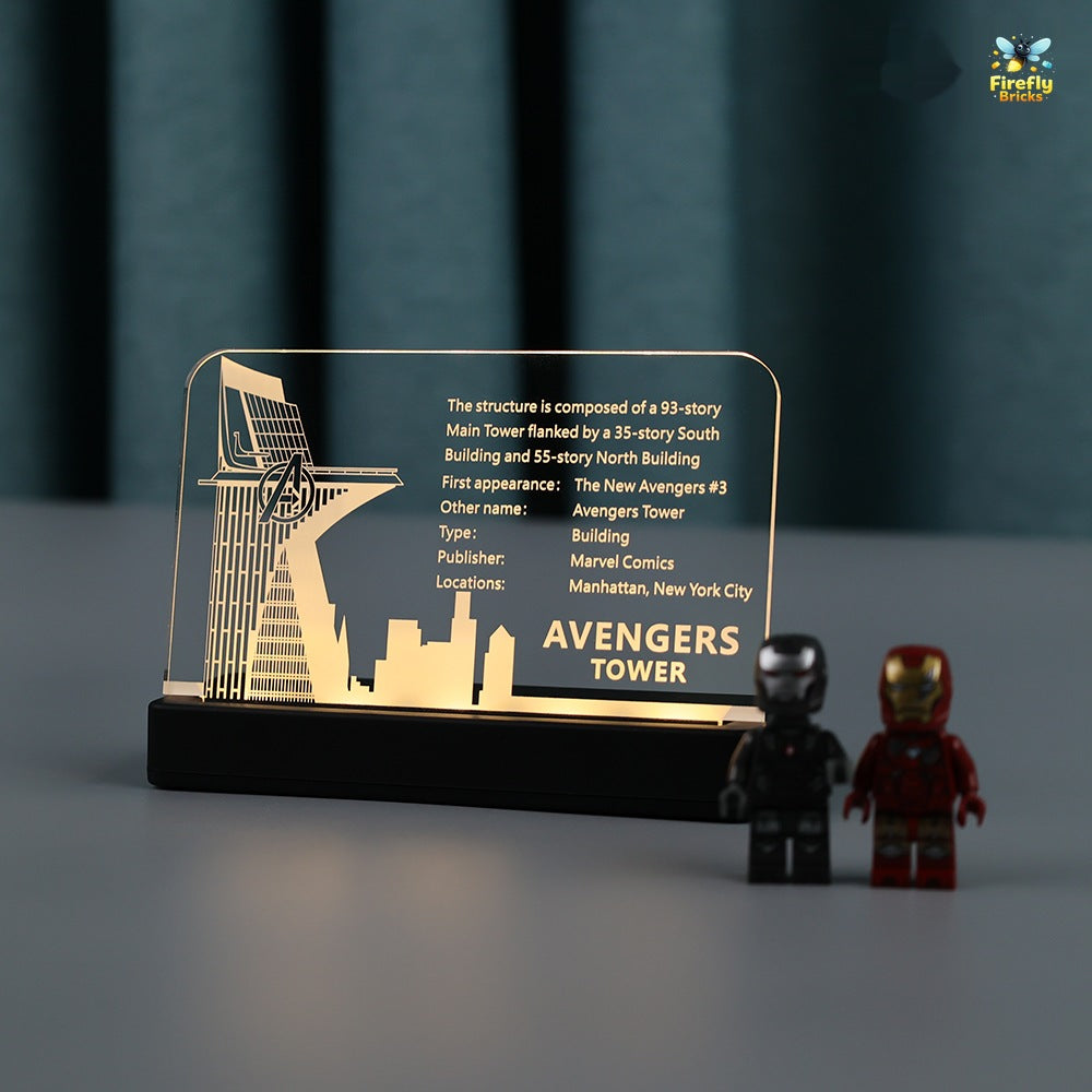 LED Nameplate for LEGO® Avengers Tower 76269