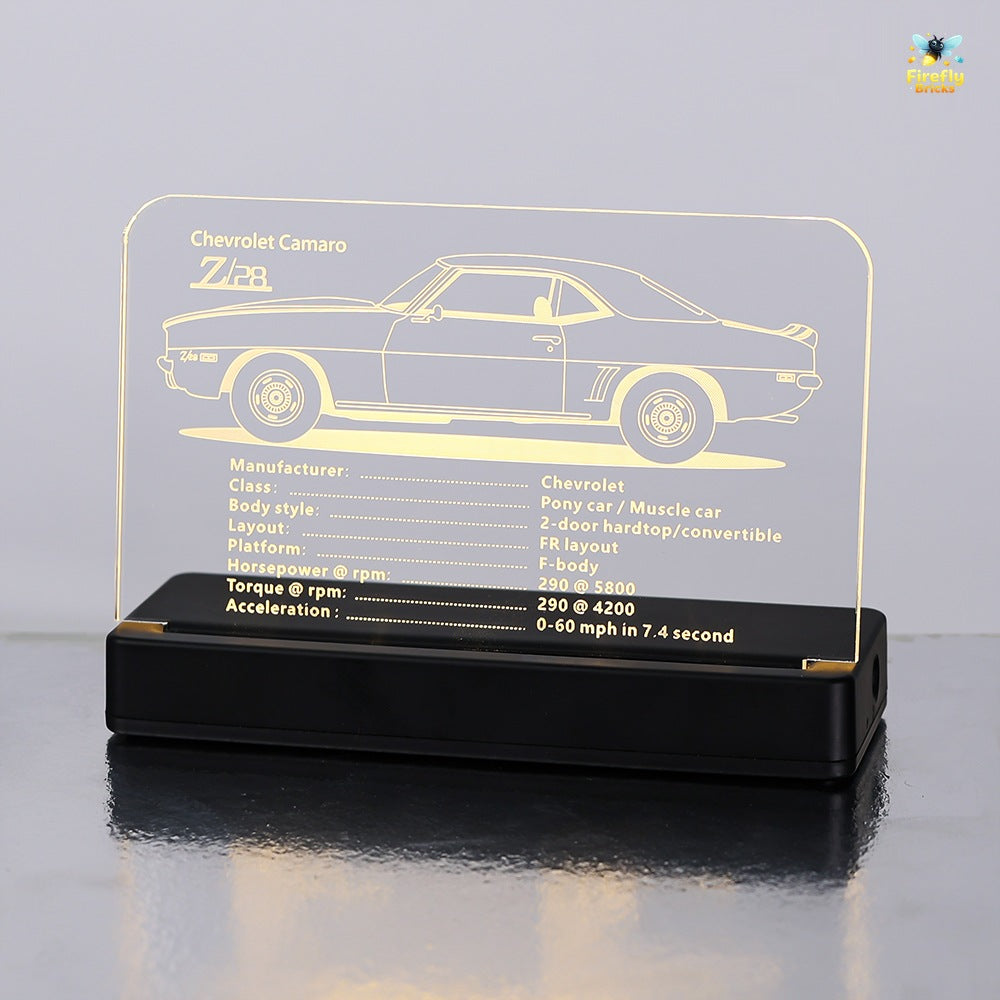 LED Nameplate for LEGO® Chevrolet Camaro Z28 10304