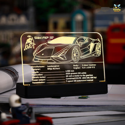 LED Nameplate for LEGO® Lamborghini Sián FKP 37 42115