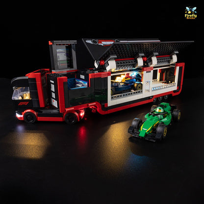 Light Kit for LEGO® F1 Truck with RB20 & AMR24 F1 Cars 60445