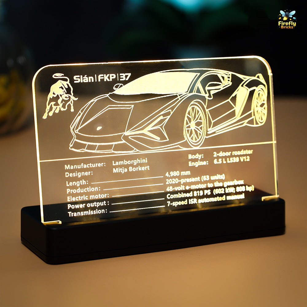 LED Nameplate for LEGO® Lamborghini Sián FKP 37 42115