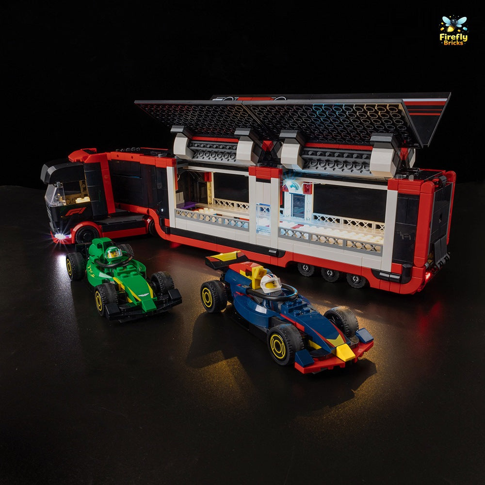 Light Kit for LEGO® F1 Truck with RB20 & AMR24 F1 Cars 60445