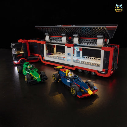 Light Kit for LEGO® F1 Truck with RB20 & AMR24 F1 Cars 60445