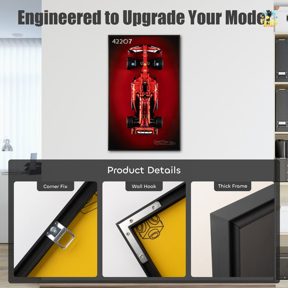 Display Wall-Mount for LEGO® Ferrari SF-24 F1 Car 42207