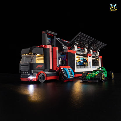 Light Kit for LEGO® F1 Truck with RB20 & AMR24 F1 Cars 60445